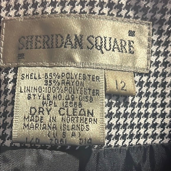 VTG Sheridan Square Herringbone Women's black/ white Blazers/Suits Jackets Sz 12 - Picture 2 of 10